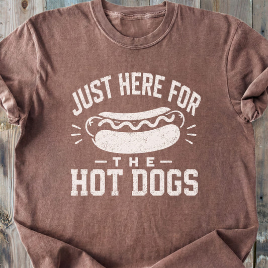 Just Here For The Hot Dogs - Premium Heavyweight Tee