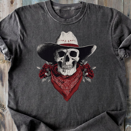 Western Cowboy Skull - Vintage Heavyweight Tee