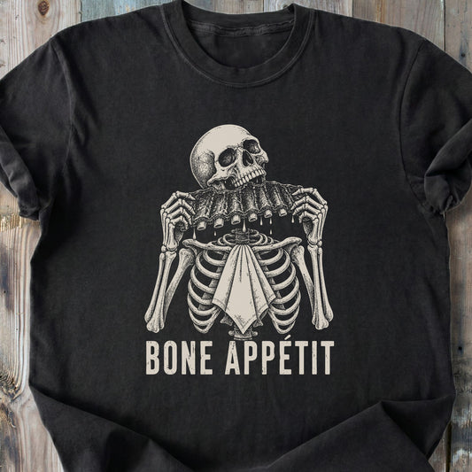 Bone Appétit Skeleton - Premium Heavyweight Tee