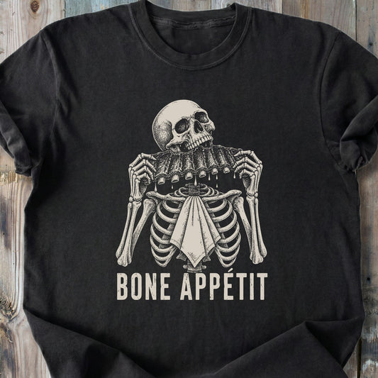 Bone Appรฉtit Skeleton - Premium Heavyweight Tee