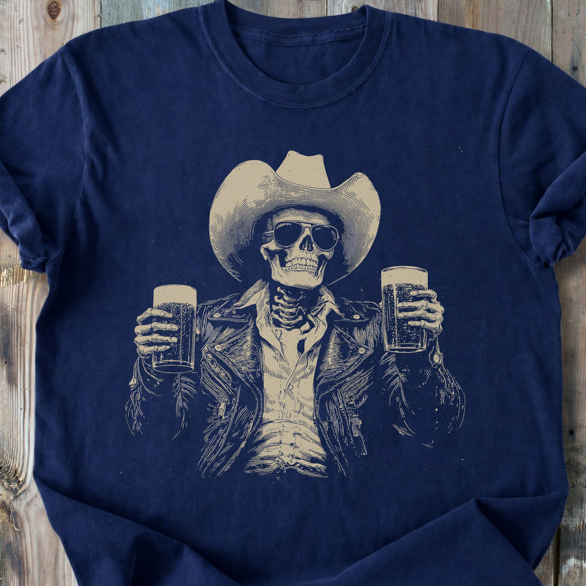 Skeleton Cowboy - Premium Heavyweight Tee
