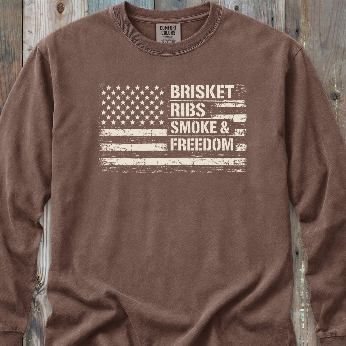 Brisket, Ribs, Smoke & Freedom - Long-Sleeve Tee
