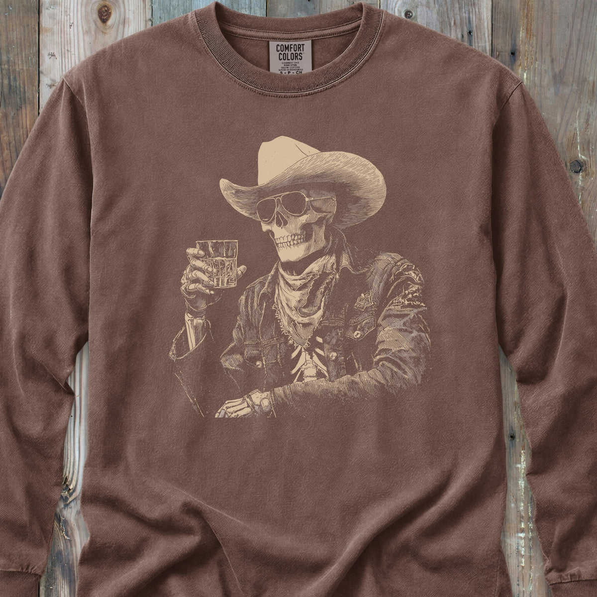 Cheers Skeleton Cowboy - Long-Sleeve Tee