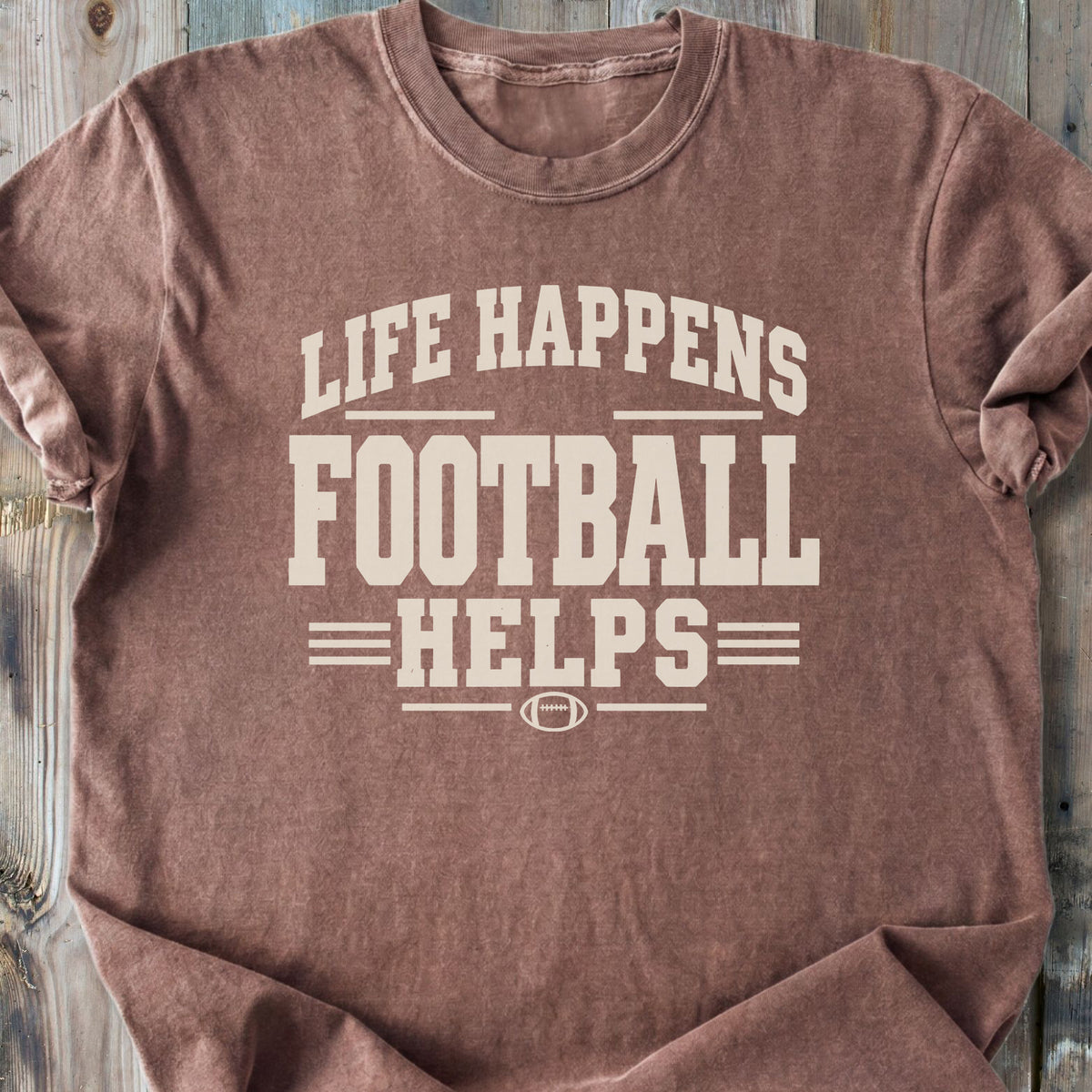 Football Helps - Premium Heavyweight Tee