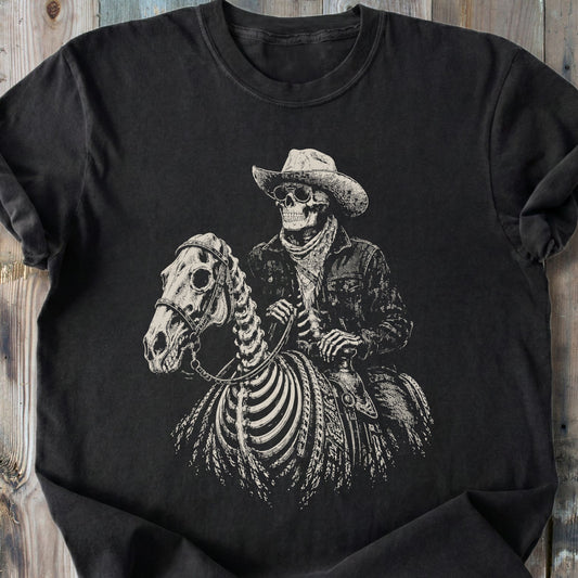 The Last Cowboy Skeleton - Premium Heavyweight Tee