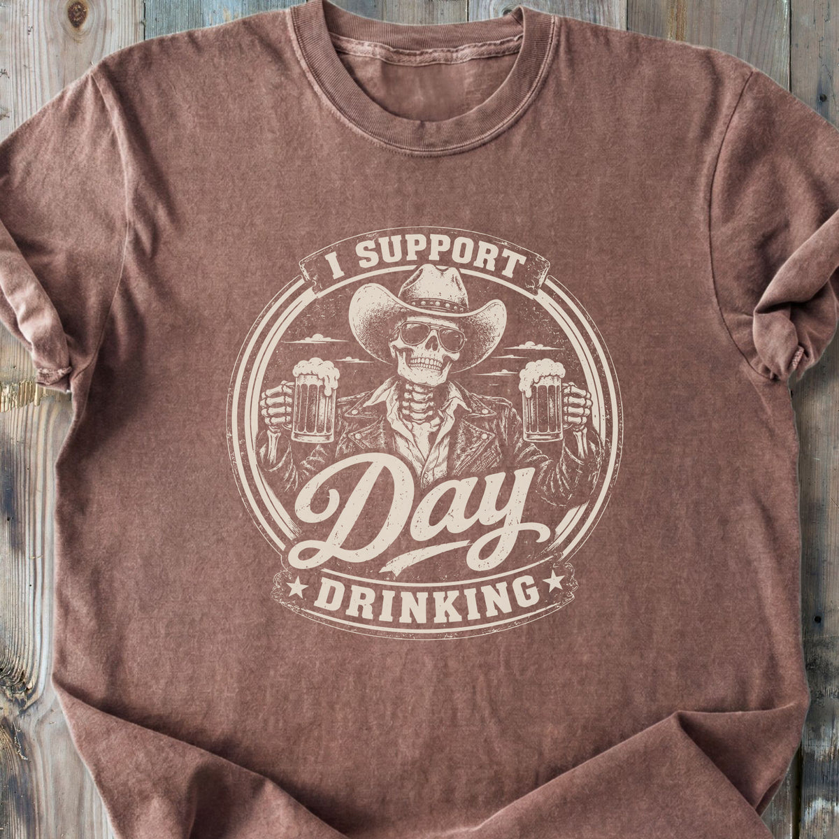 Day Drinking Beer Skeleton - Premium Heavyweight Tee