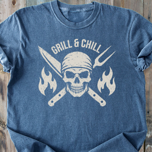 Grill And Chill - Premium Heavyweight Tee