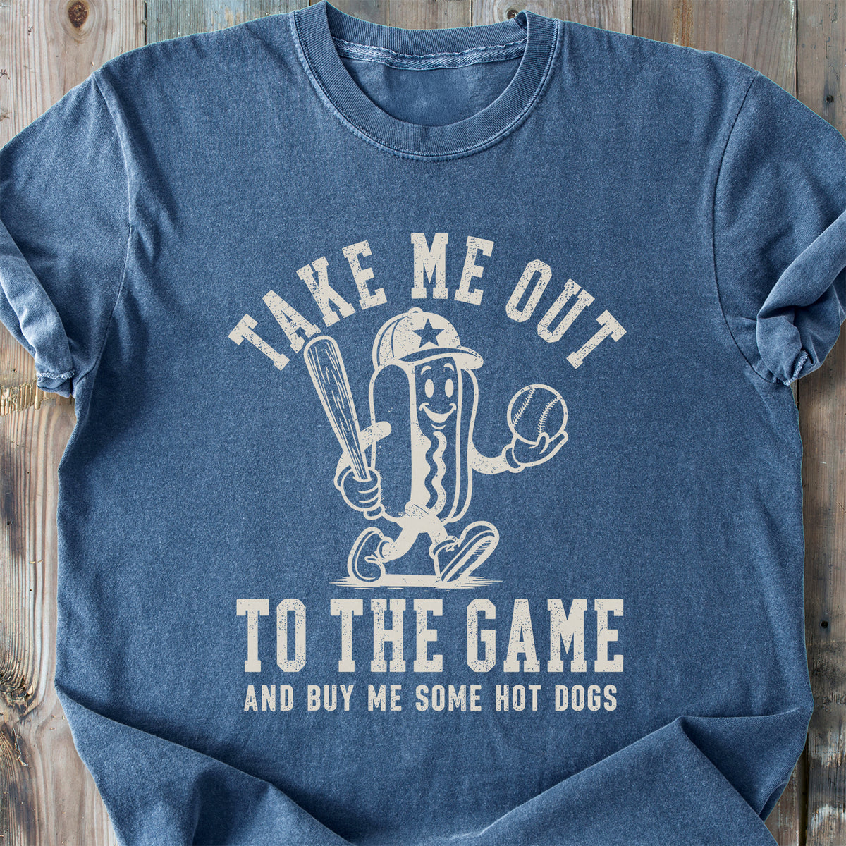 Take Me Out To The Game Hot Dog - Premium Heavyweight Tee