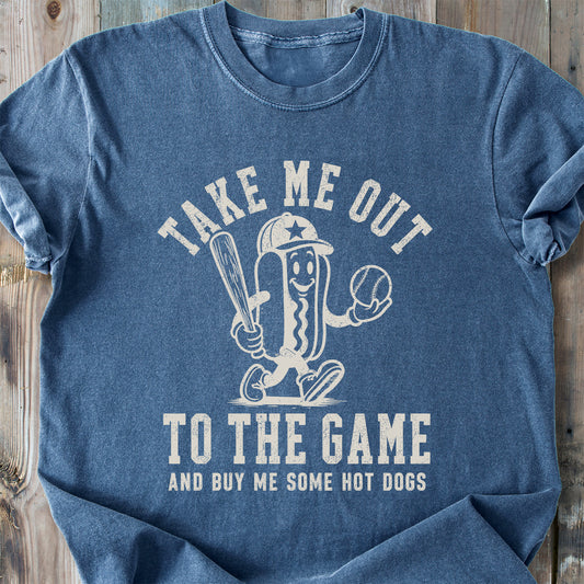 Take Me Out To The Game Hot Dog - Premium Heavyweight Tee