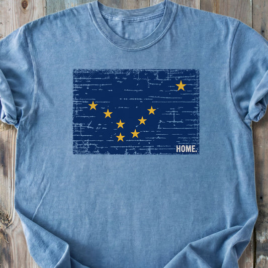 Alaska Flag Home - Premium Heavyweight Tee