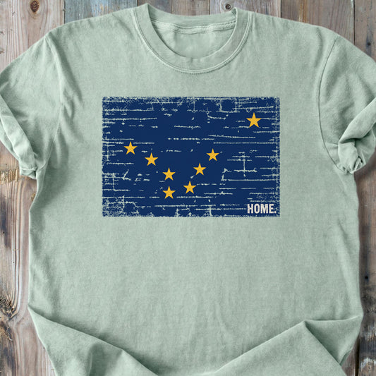 Alaska Flag Home - Premium Heavyweight Tee