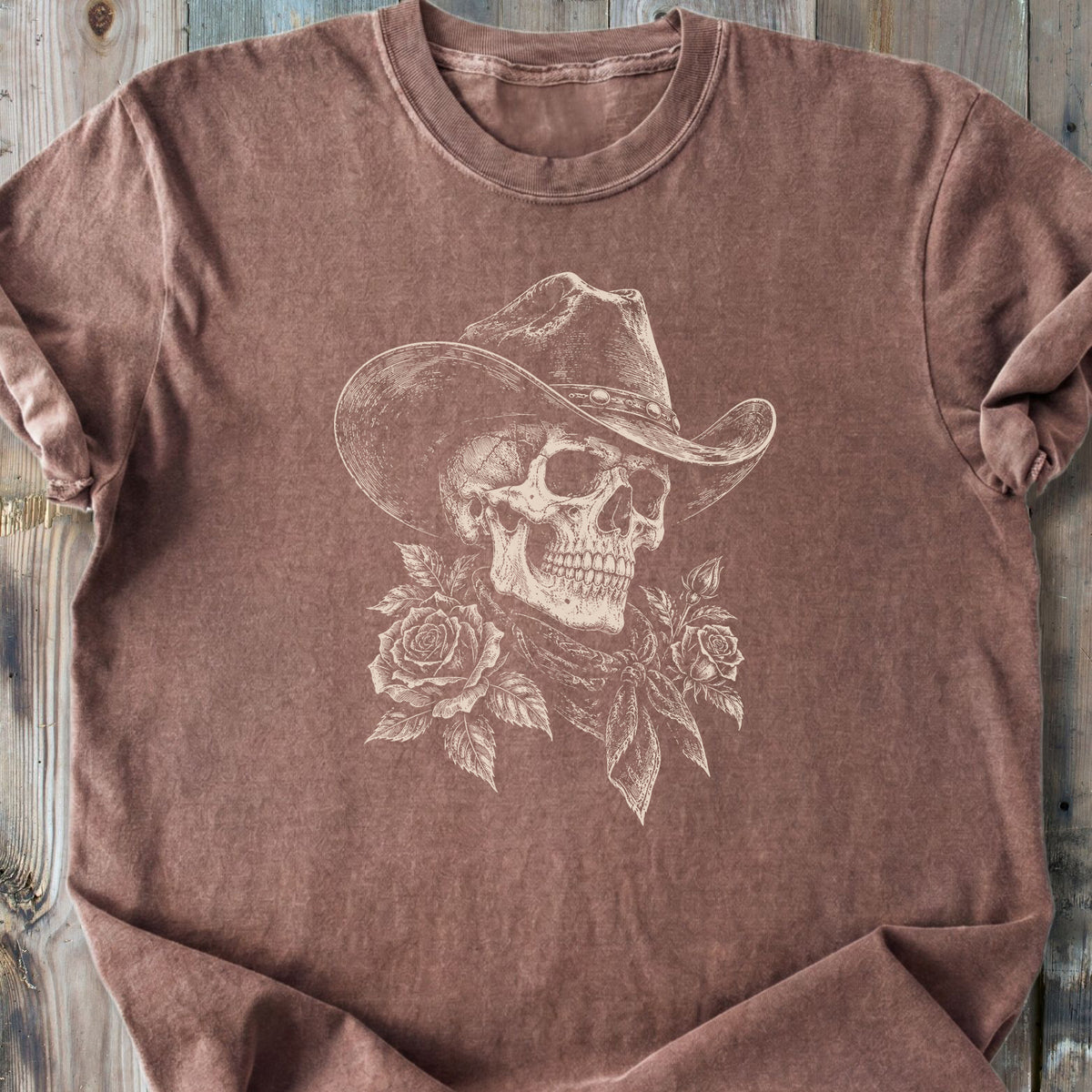 Western Cowboy Skull - Premium Heavyweight Tee