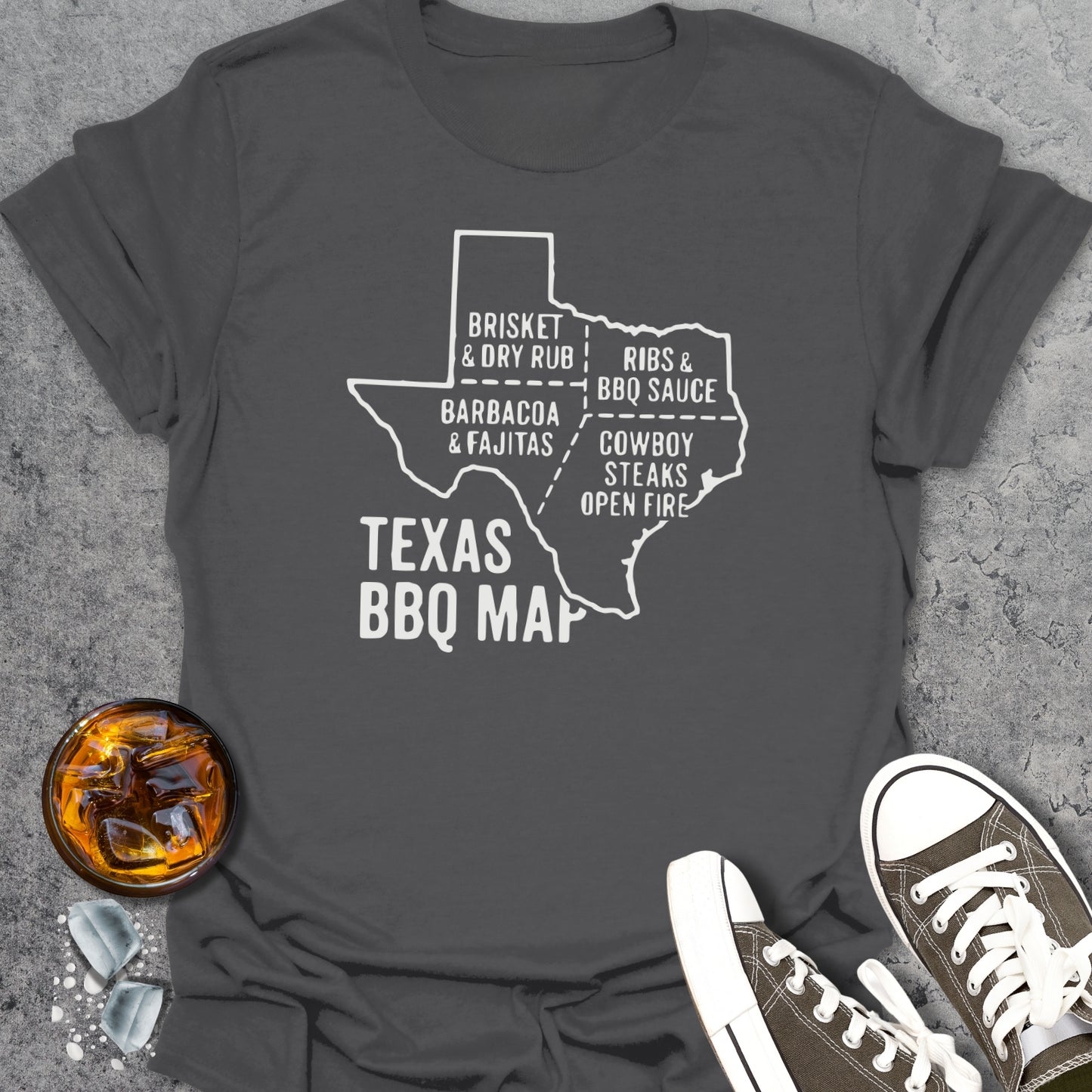 Texas BBQ Map T-Shirt