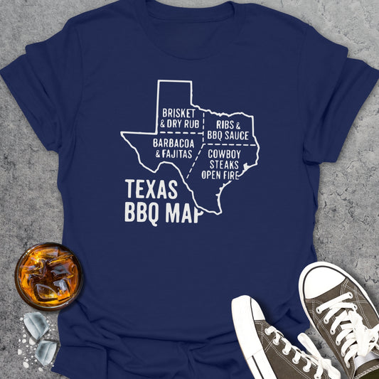 Texas BBQ Map T-Shirt