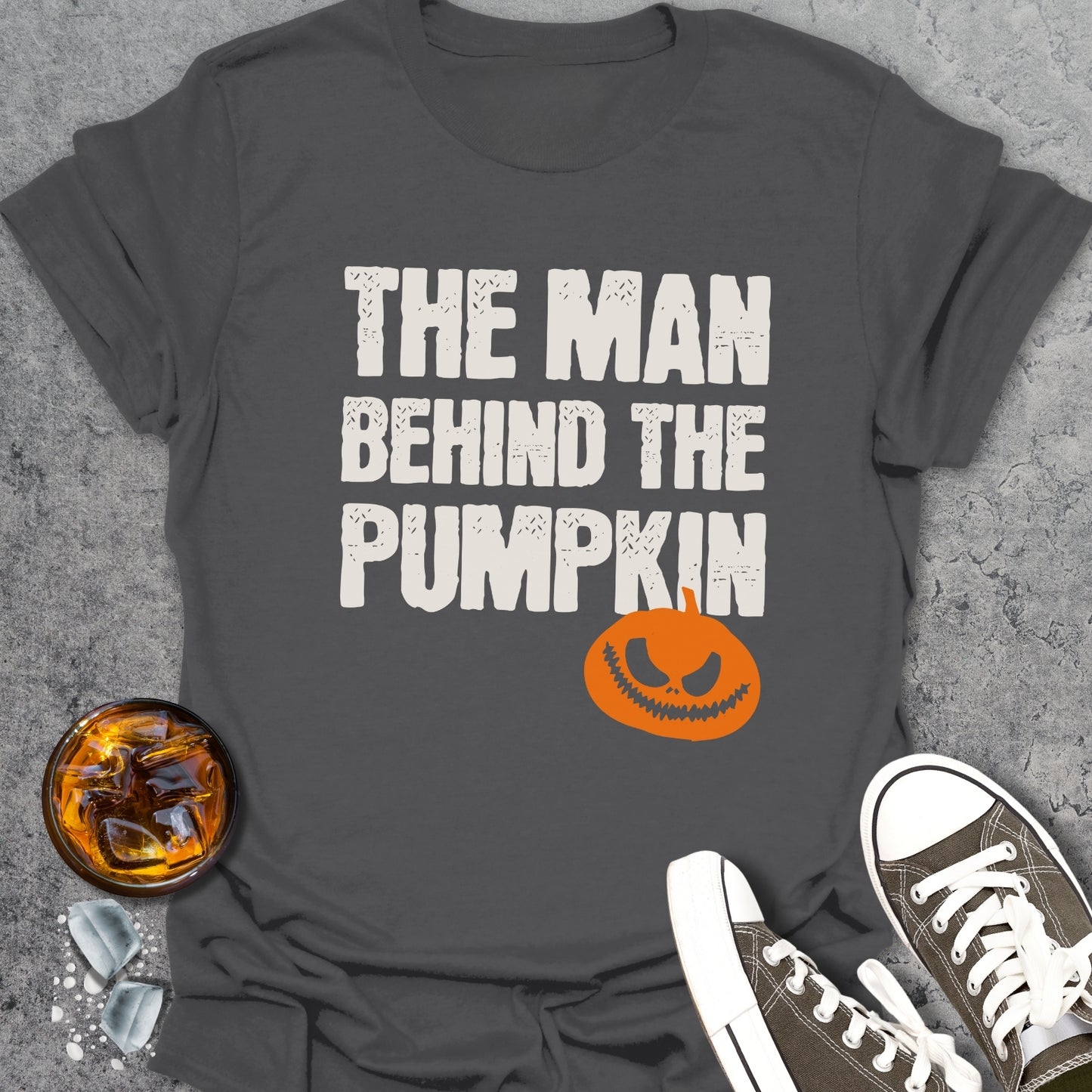 Man Behind Pumpkin Halloween T-Shirt