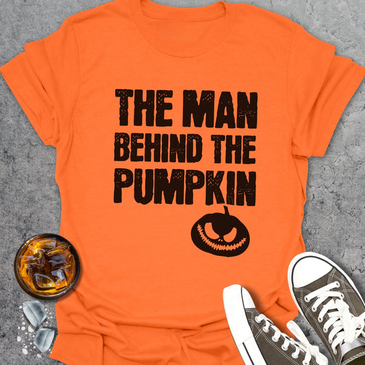Man Behind Pumpkin Halloween T-Shirt