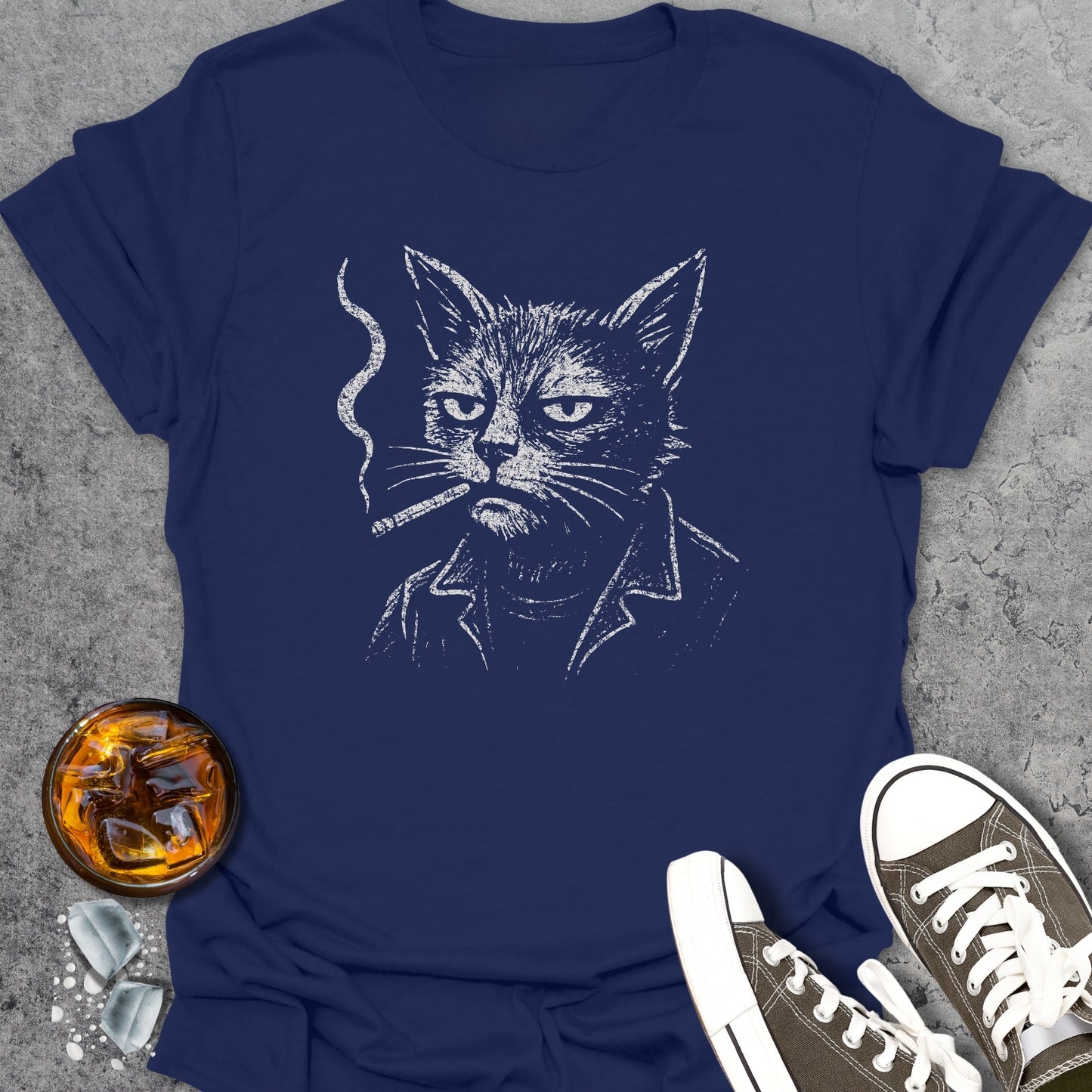 Smoking Cat Funny T-Shirt