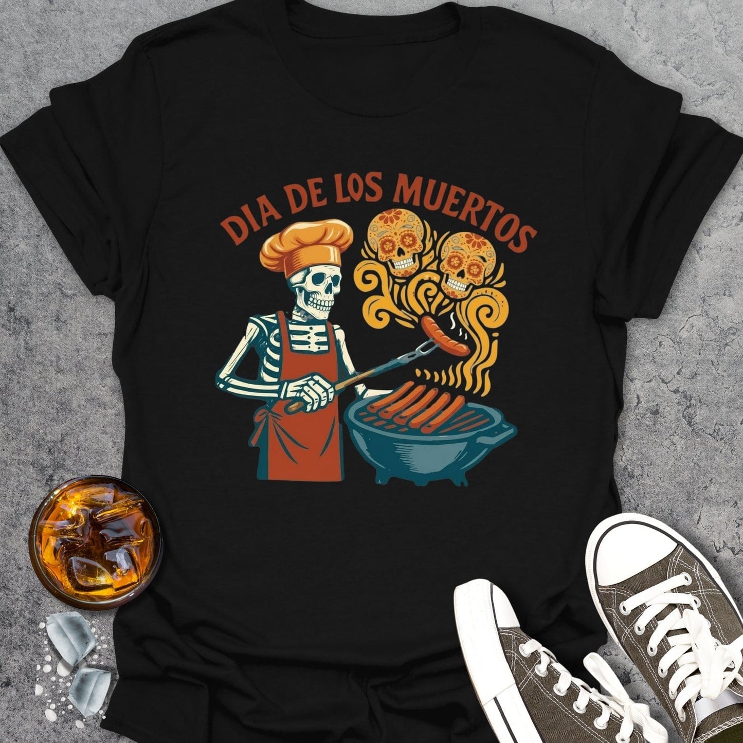 Vintage Grilling Skeleton T-shirt