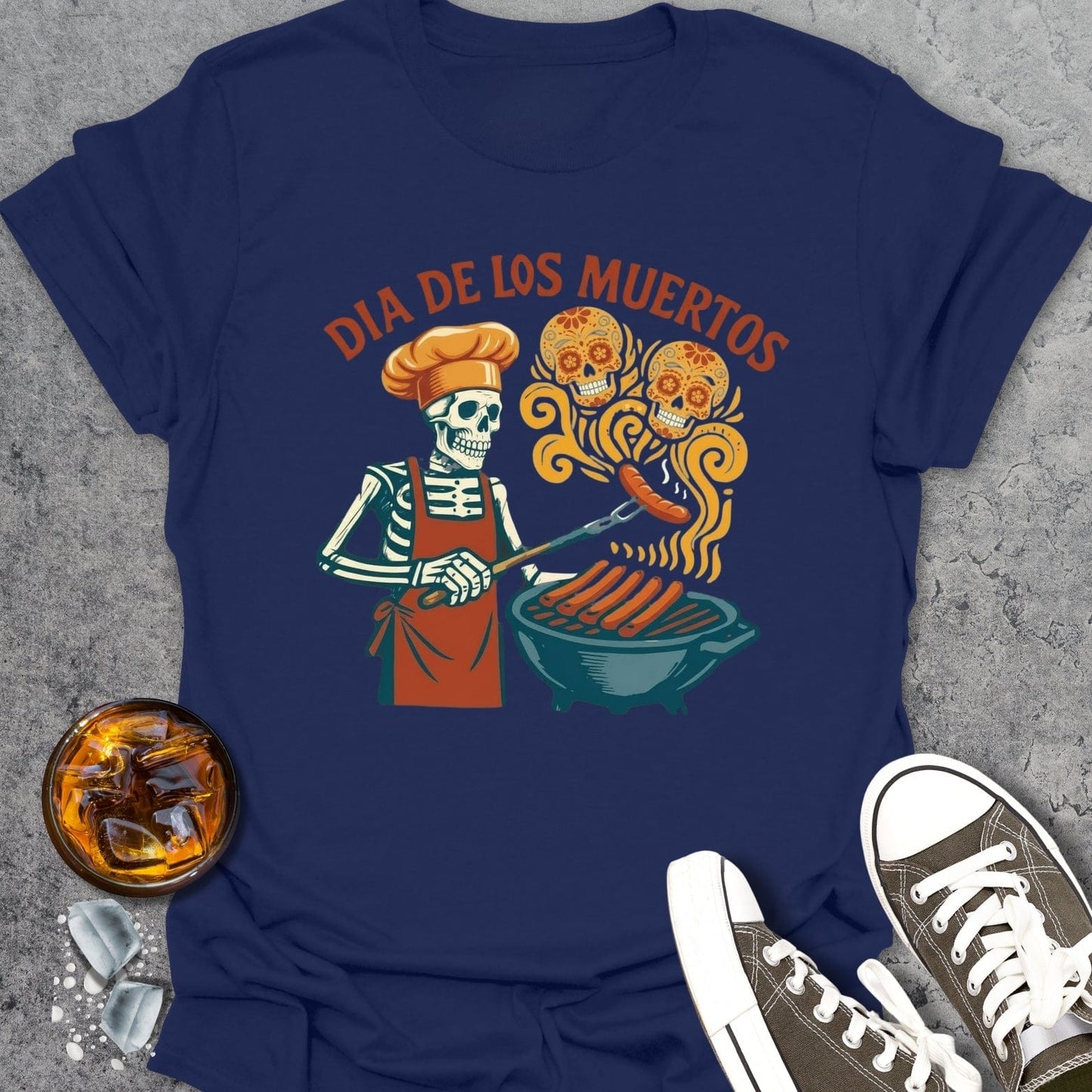 Vintage Grilling Skeleton T-shirt