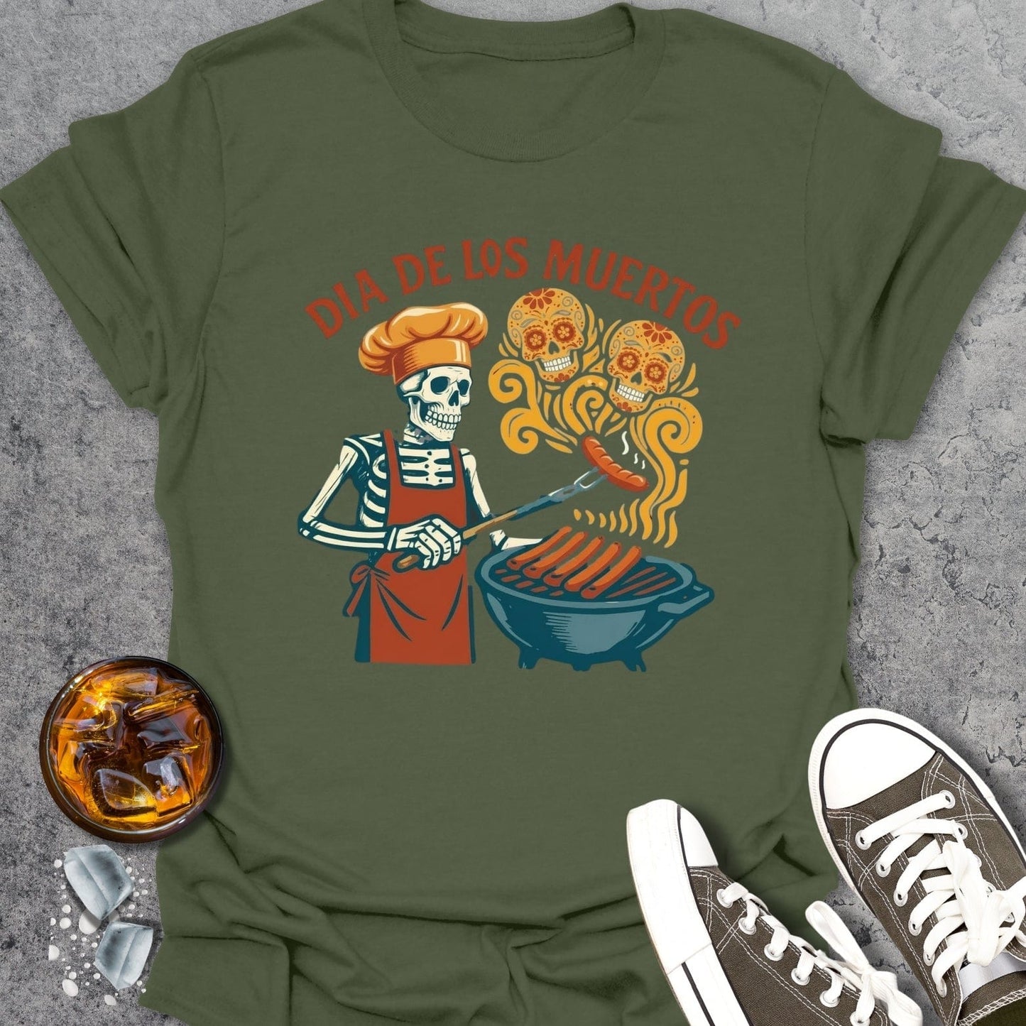 Vintage Grilling Skeleton T-shirt