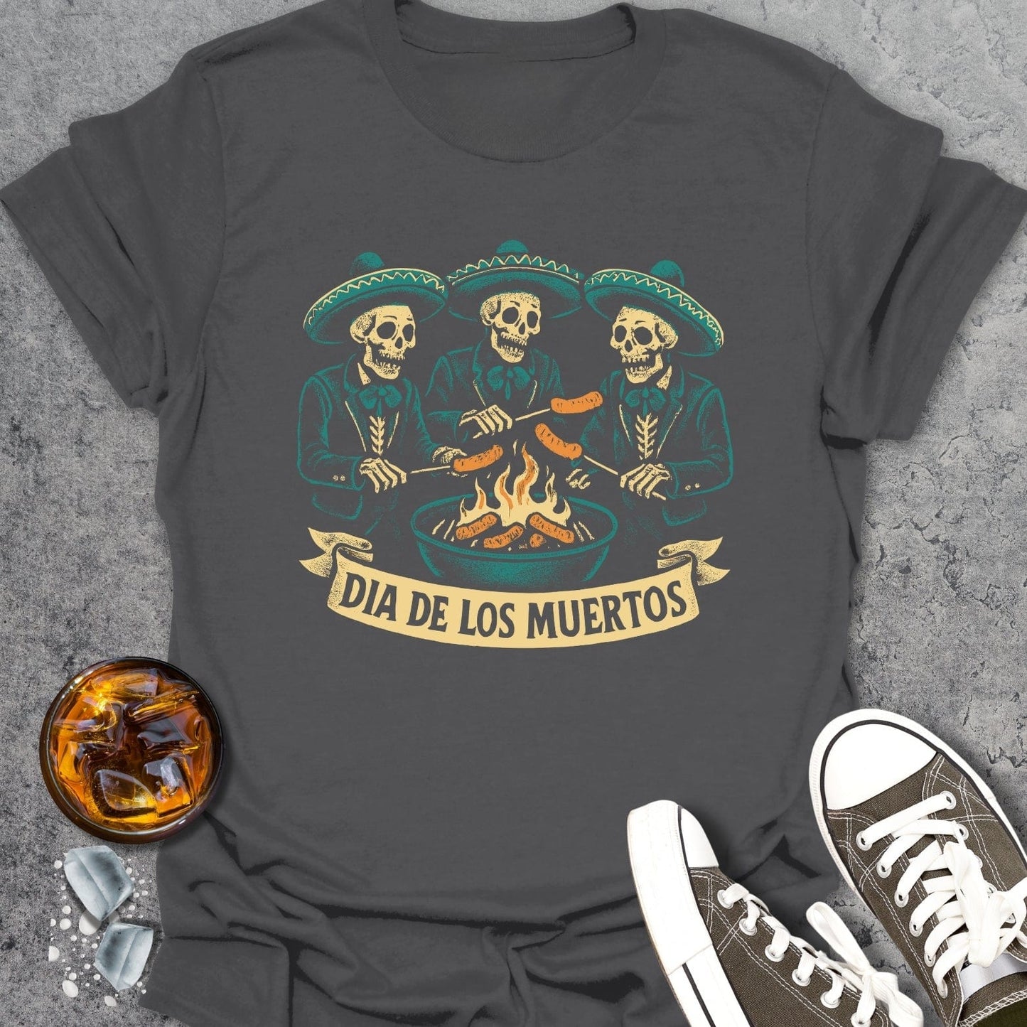 Skeletal Mariachis BBQ T-shirt