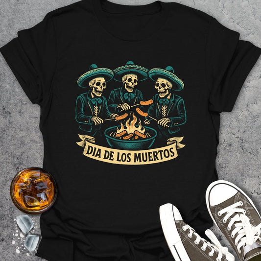 Skeletal Mariachis BBQ T-shirt