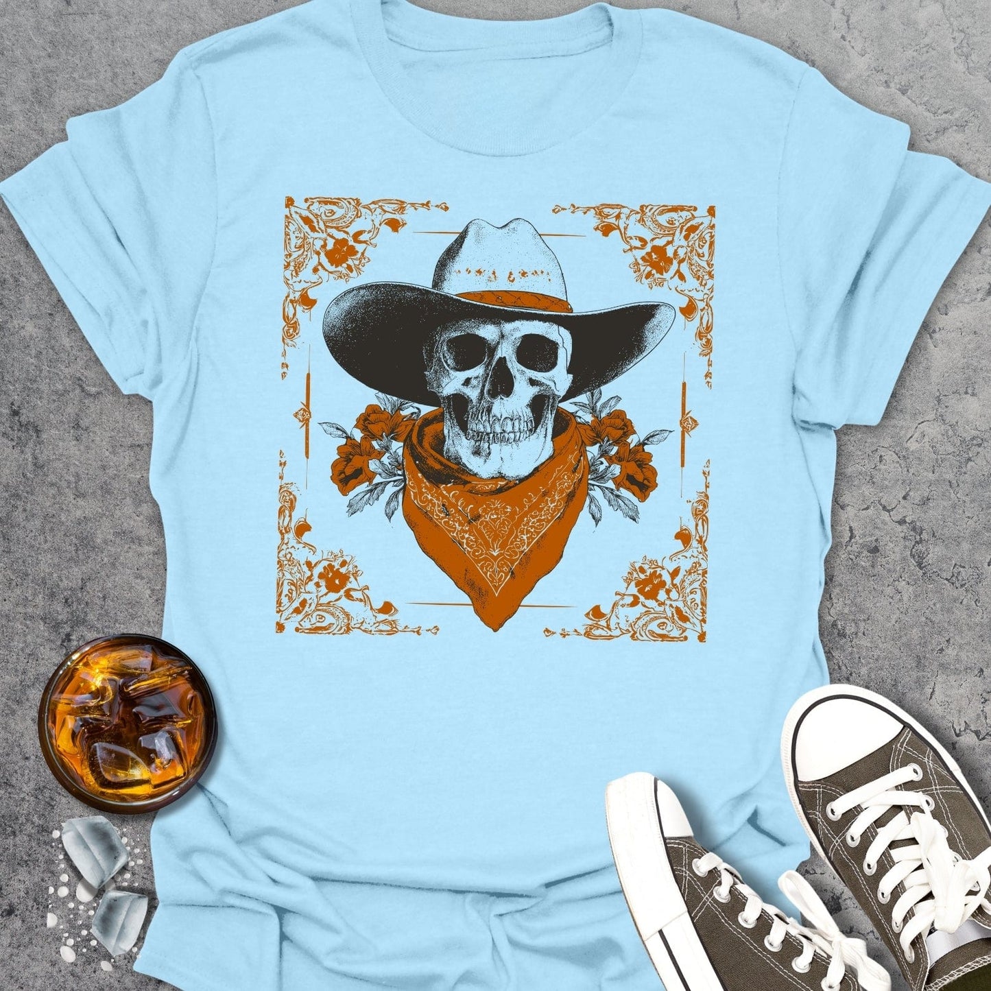 Western Cowboy Skull T-shirt