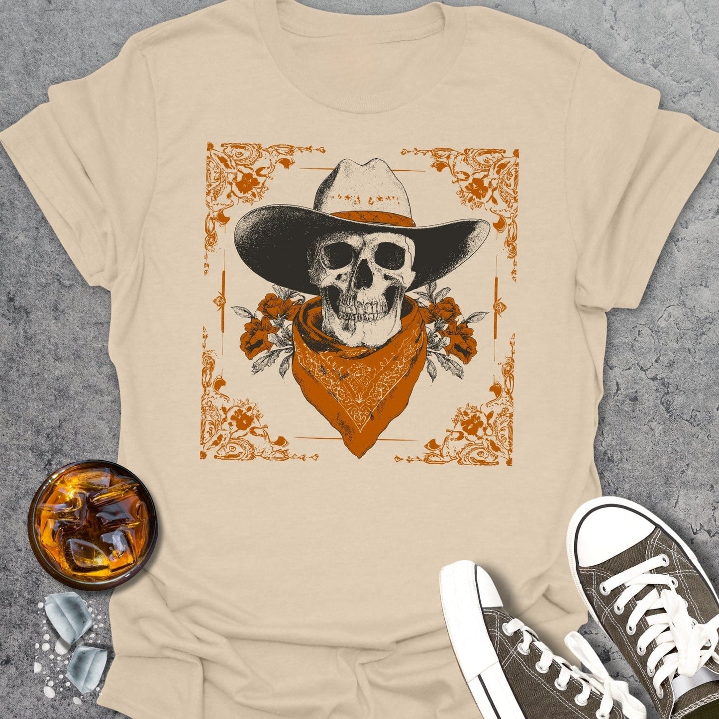 Western Cowboy Skull T-shirt