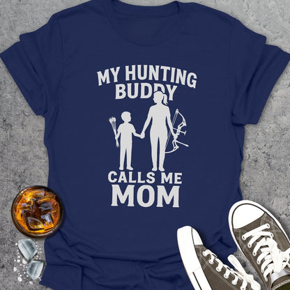 My Hunting Buddy Calls Me Mom Boy Bow T-shirt