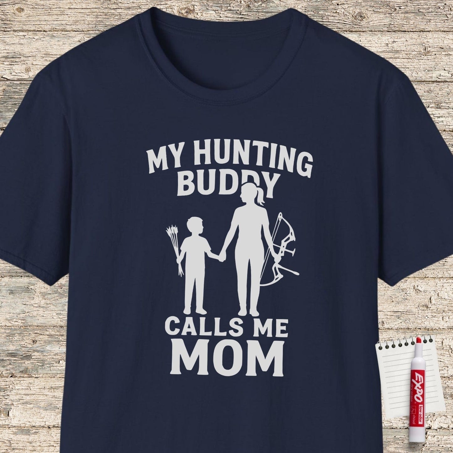 My Hunting Buddy Calls Me Mom Boy Bow T-shirt