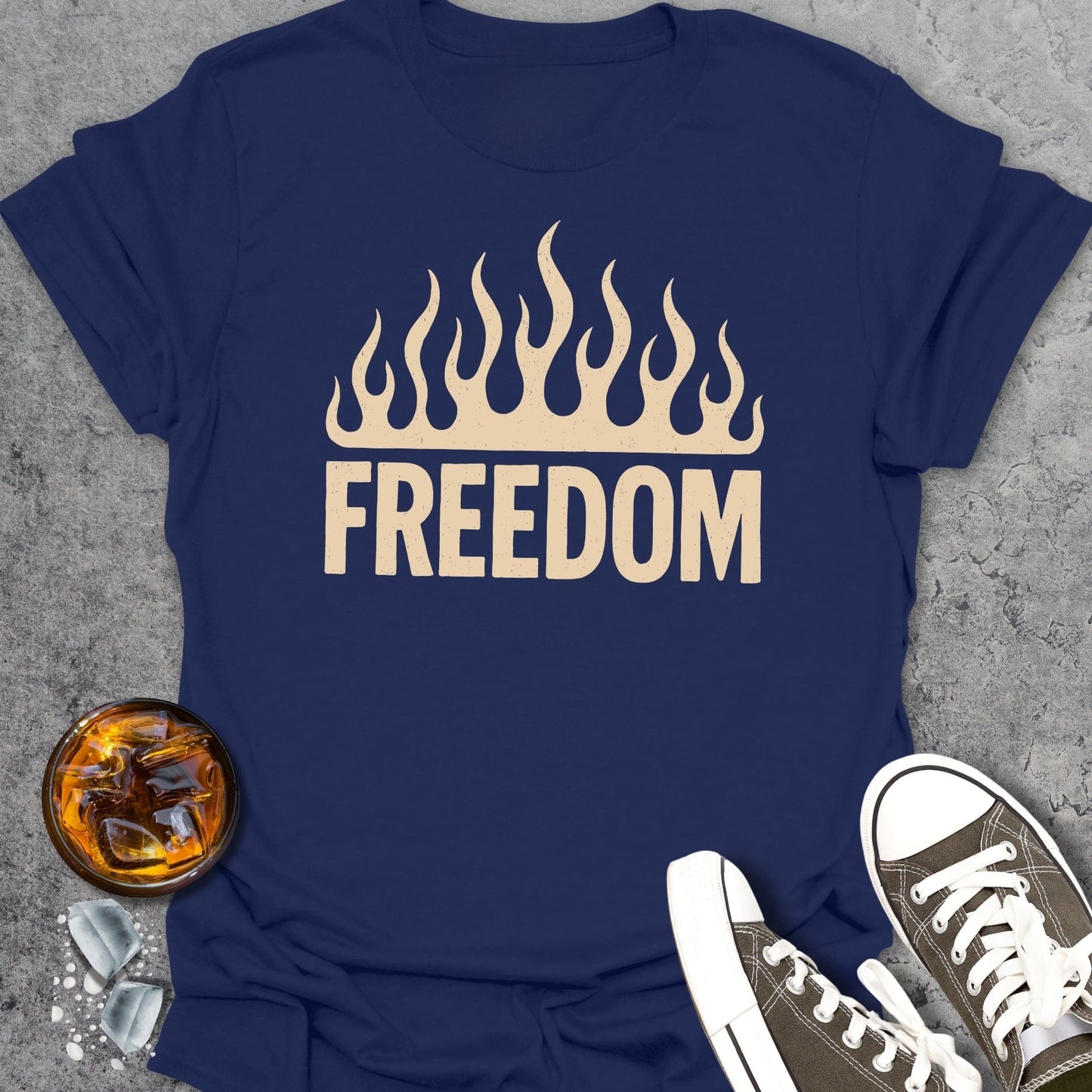 Rustic Flame Freedom Graphic - T-Shirt