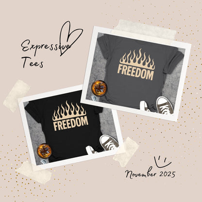 Rustic Flame Freedom Graphic - T-Shirt