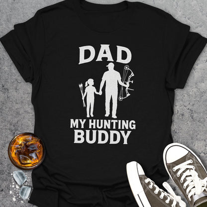 Dad My Hunting Buddy Girl Bow T-Shirt