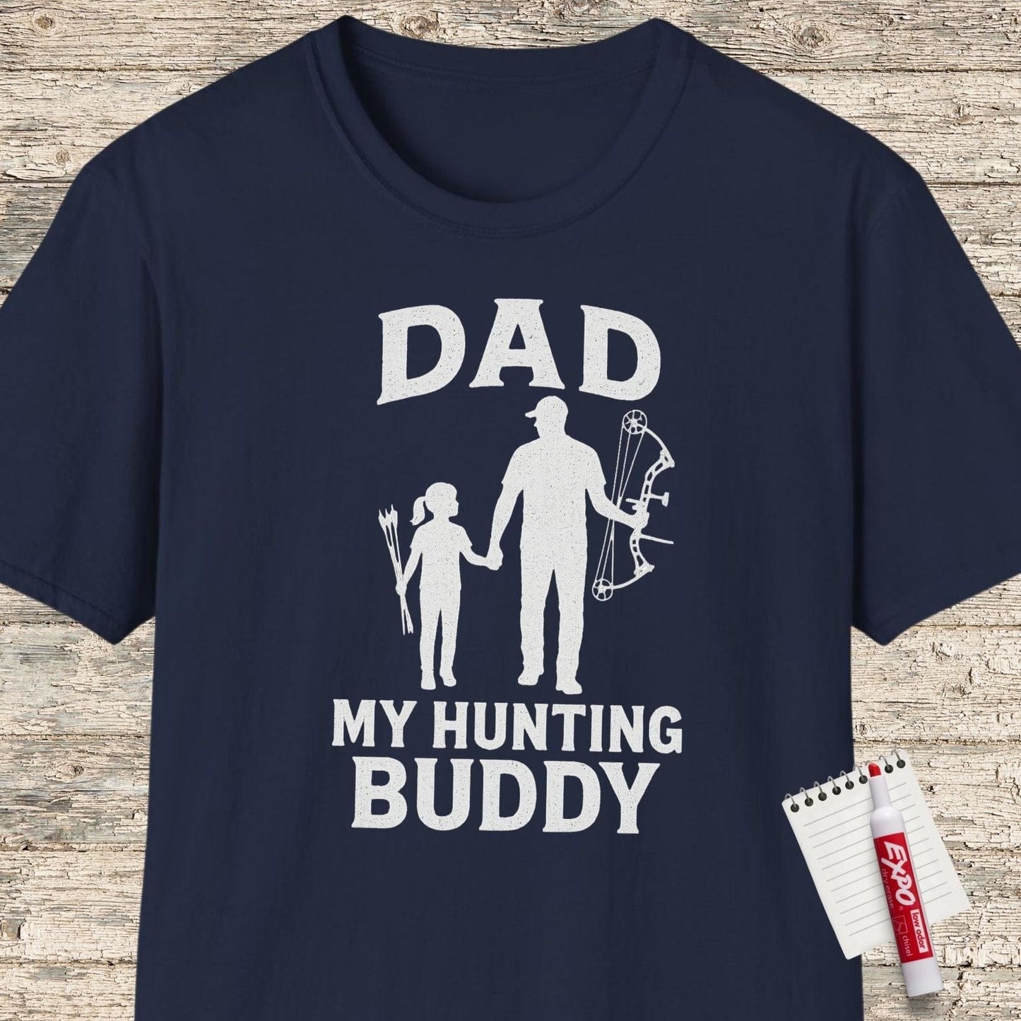 Dad My Hunting Buddy Girl Bow T-Shirt