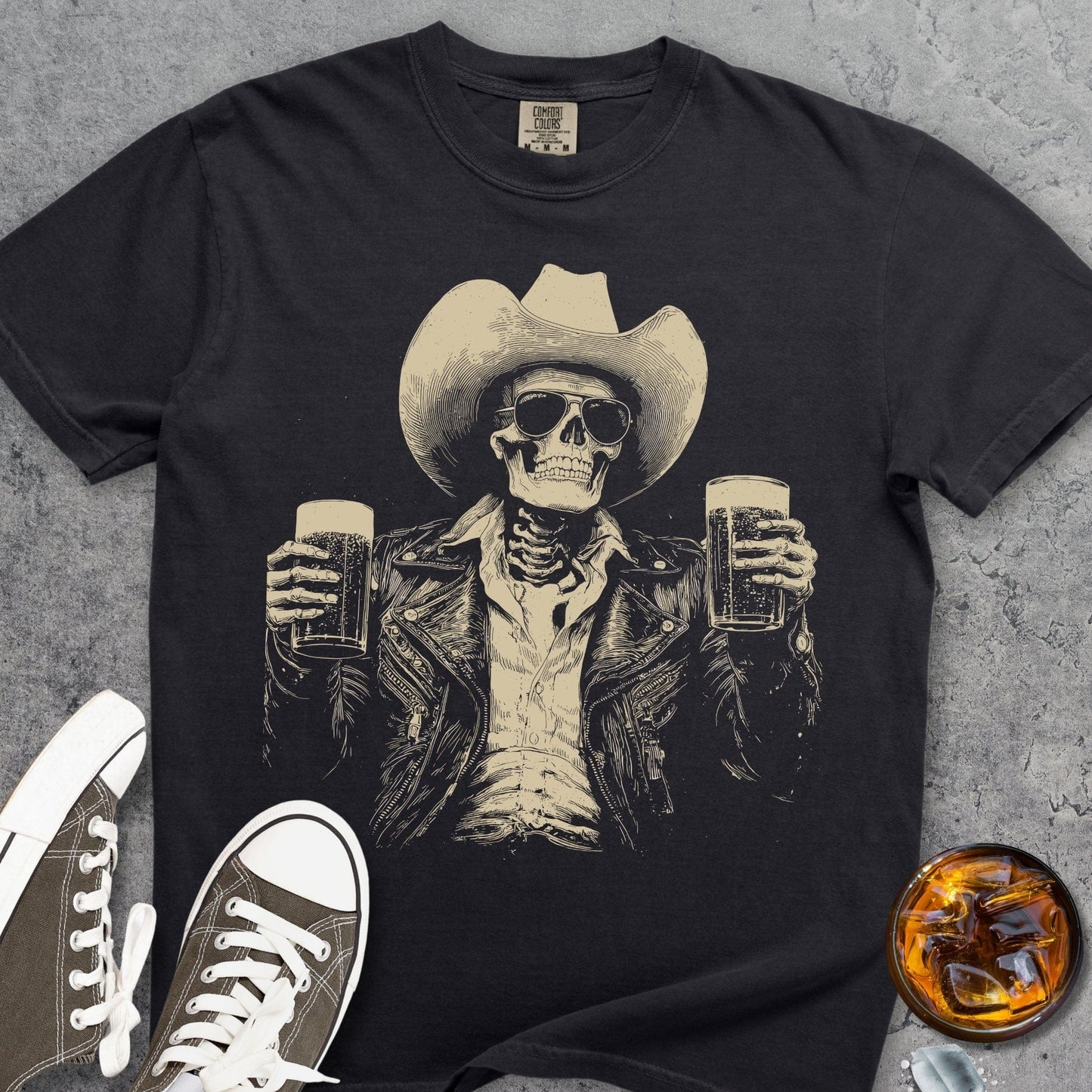 Skeleton Cowboy Comfort Colors 1717 T-Shirt
