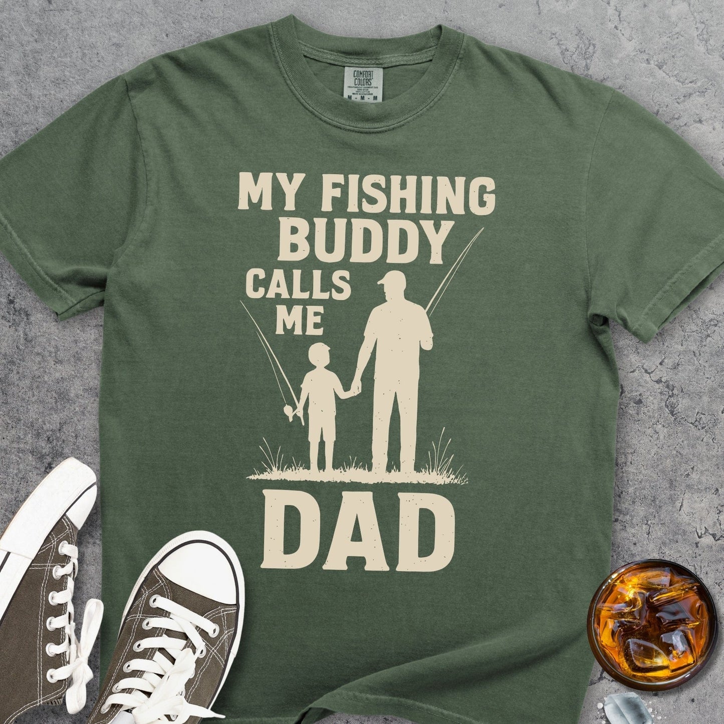 My Fishing Buddy Calls Me Dad Comfort Colors 1717 Tee