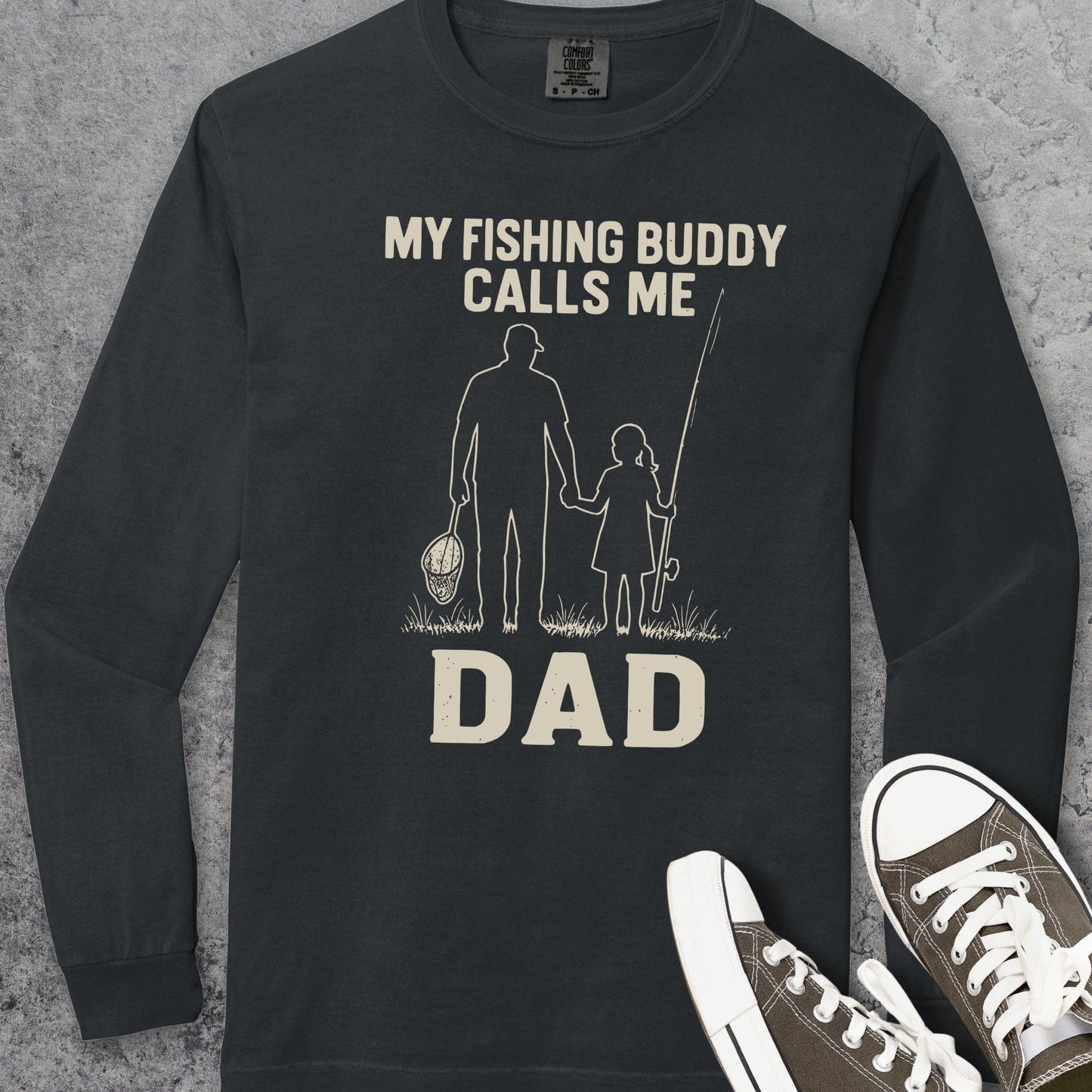 My Fishing Buddy Calls Me Dad girl Comfort Colors Long-Sleeve