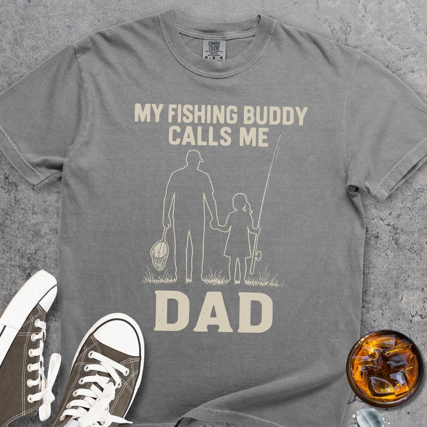 My Fishing Buddy Calls Me Dad girl Comfort Colors 1717 Tee