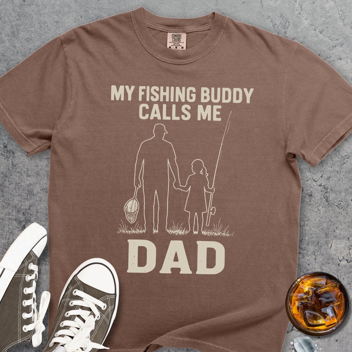 My Fishing Buddy Calls Me Dad girl Comfort Colors 1717 Tee