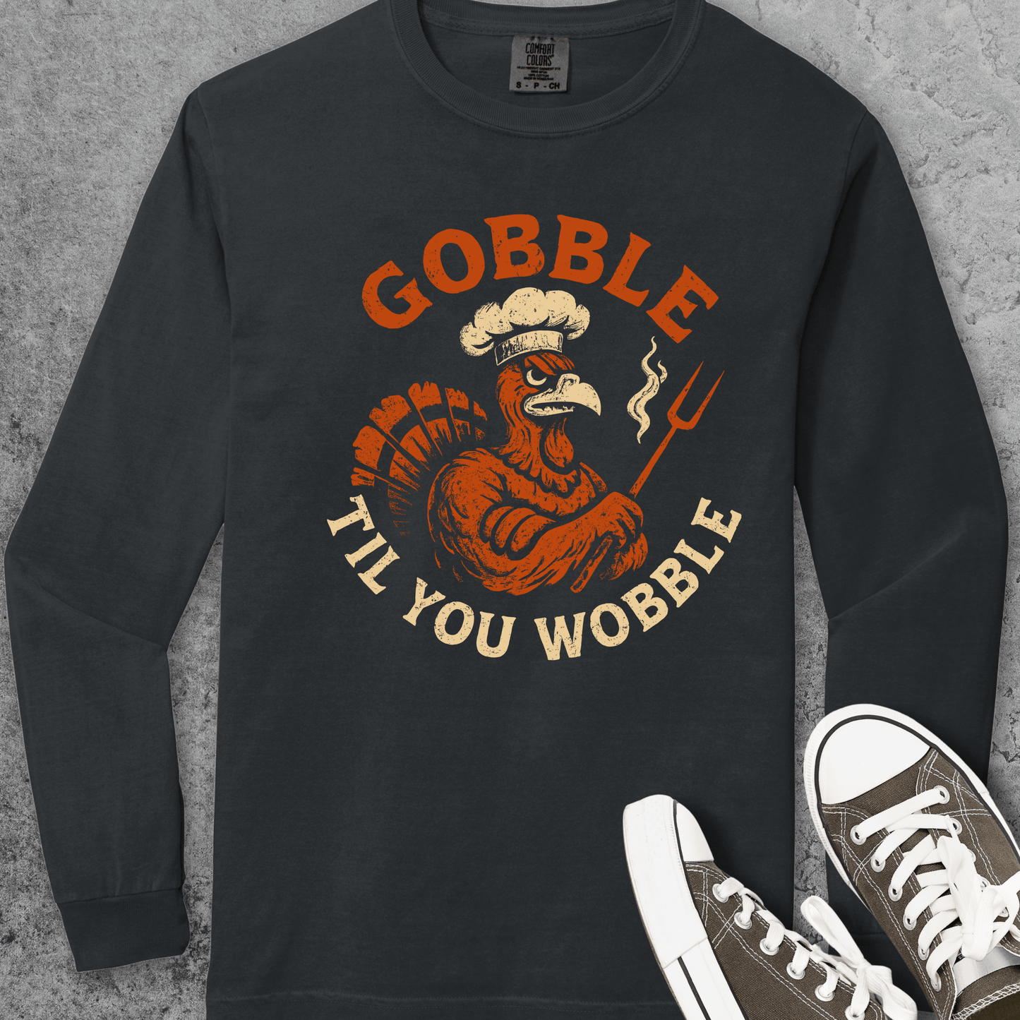 Gobble Til You Wobble Comfort Colors Long-Sleeve