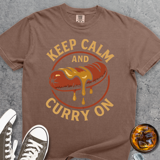 Keep Calm And Curry On Comfort Colors 1717 Tee