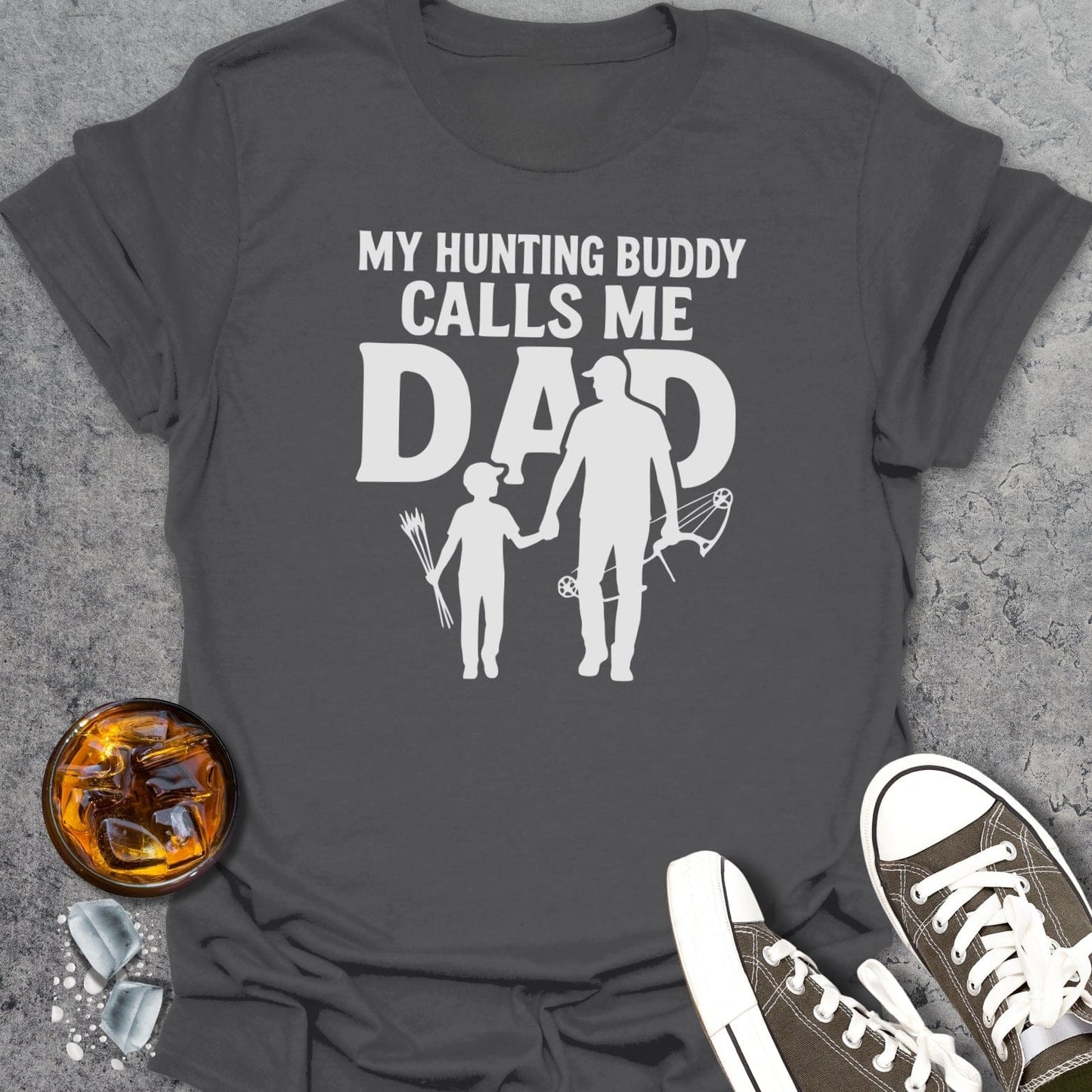 My Hunting Buddy Calls Me Dad Boy Bow T-Shirt