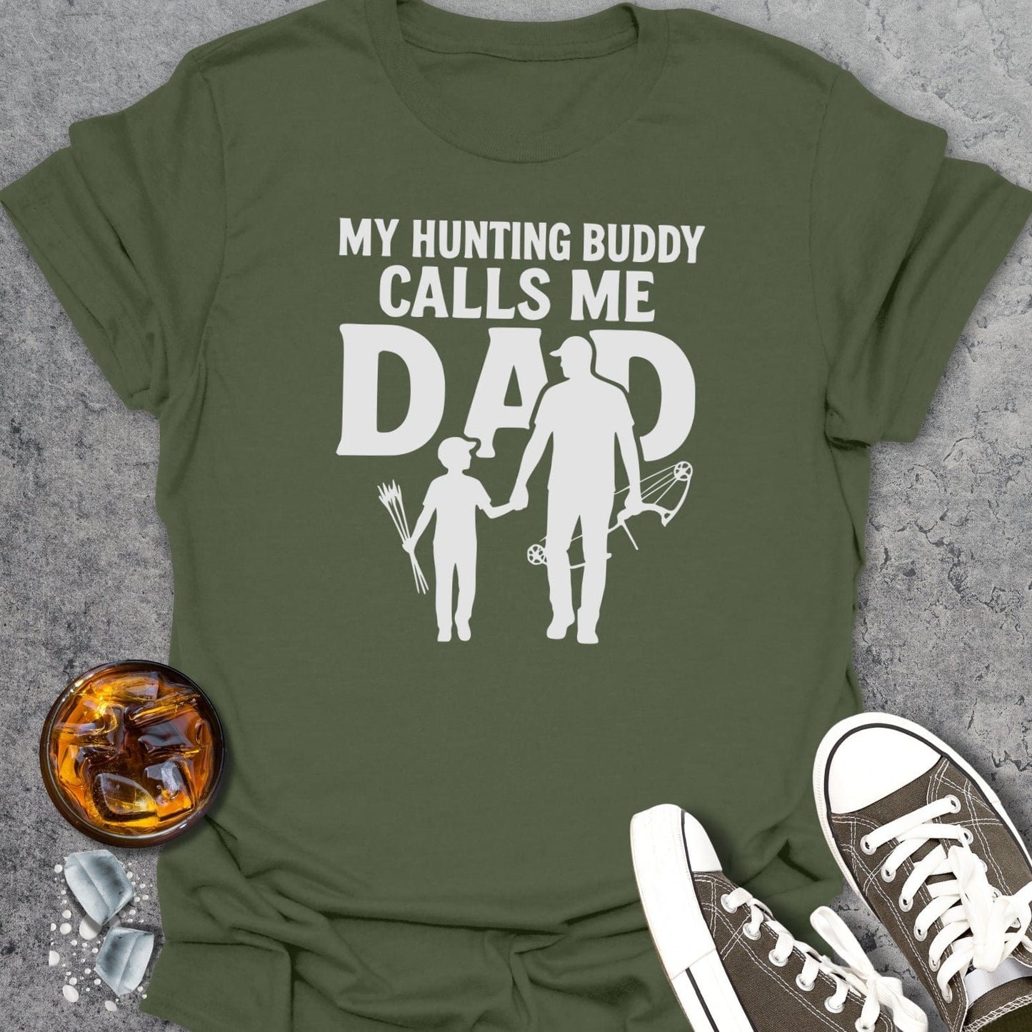 My Hunting Buddy Calls Me Dad Boy Bow T-Shirt