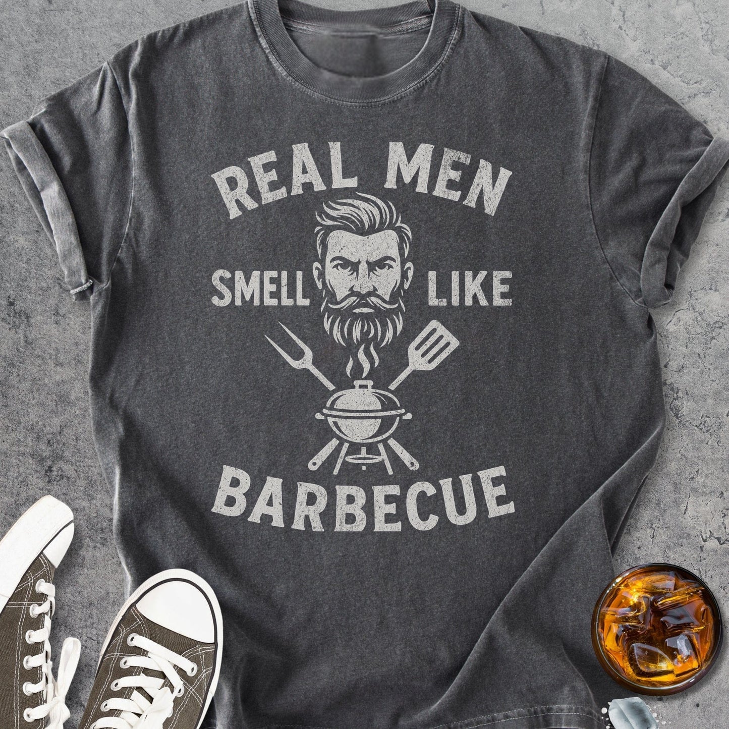 Real Men Smell Like Barbecue - Vintage Heavyweight Tee