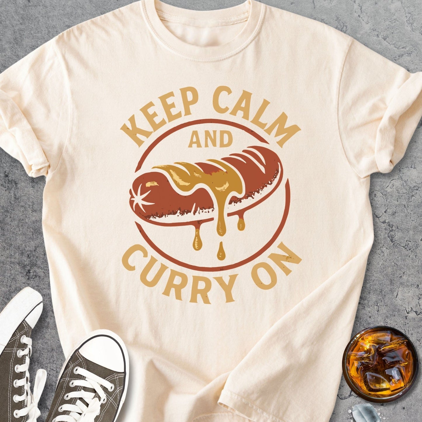 Keep Calm And Curry On - Vintage Heavyweight Tee