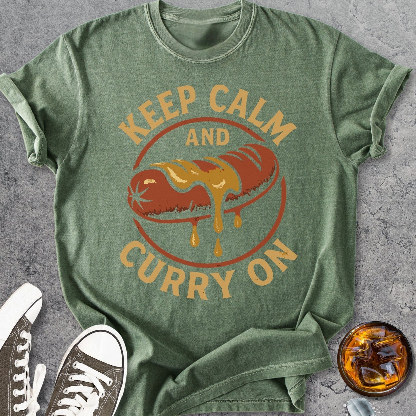 Keep Calm And Curry On - Vintage Heavyweight Tee