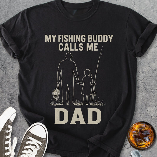 My Fishing Buddy Calls Me Dad girl - Vintage Heavyweight Tee