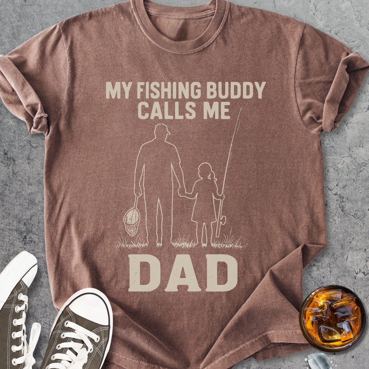 My Fishing Buddy Calls Me Dad girl - Vintage Heavyweight Tee
