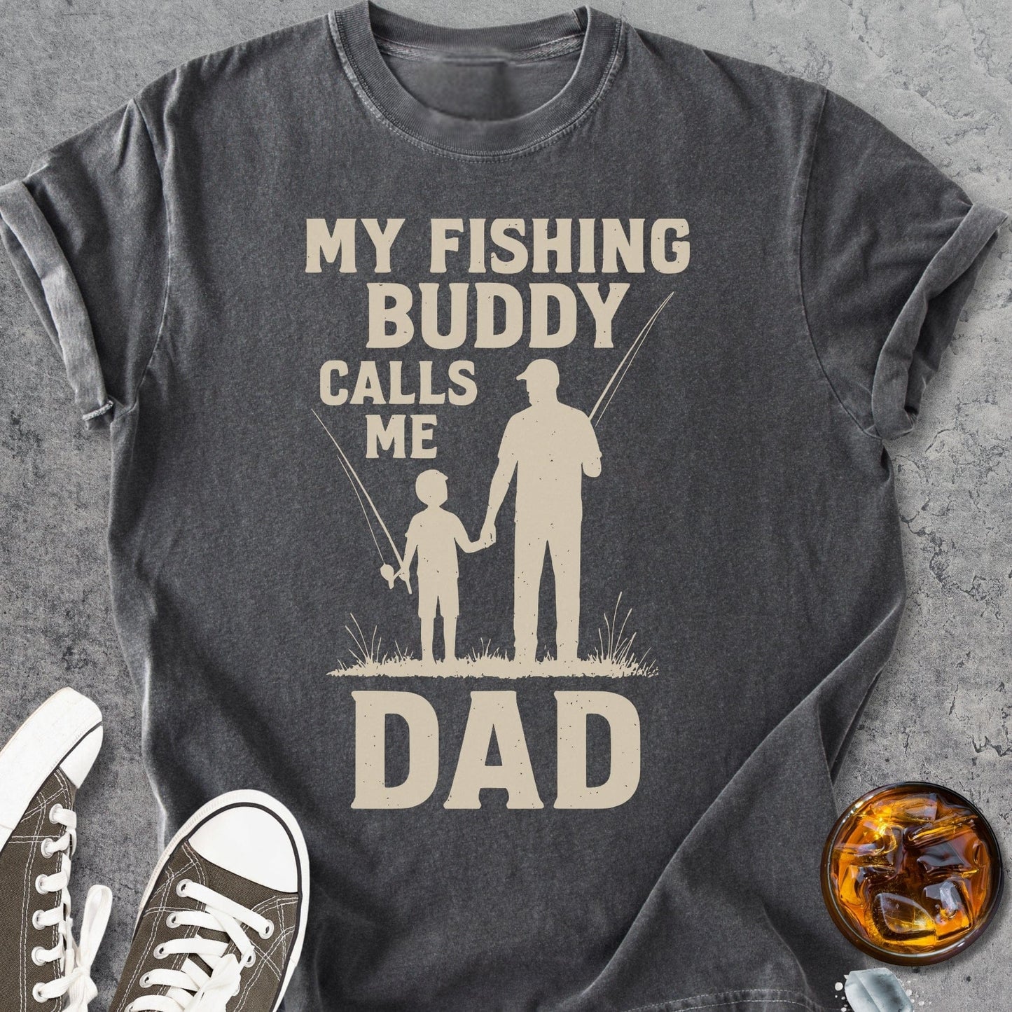My Fishing Buddy Calls Me Dad - Vintage Heavyweight Tee