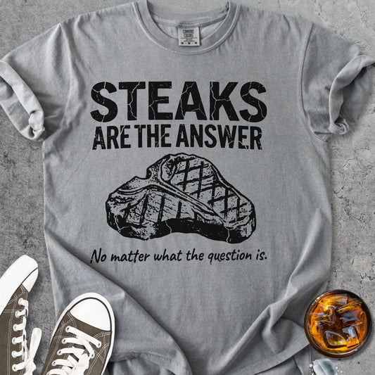 Steaks Are The Answer - Vintage Heavyweight Tee